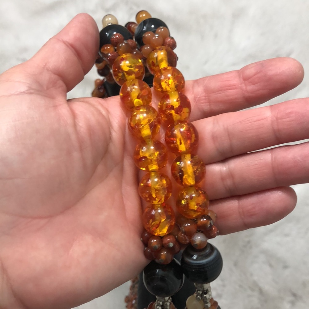 Handcrafted Natural full grain leather beaded purse - Picture 11 of 13